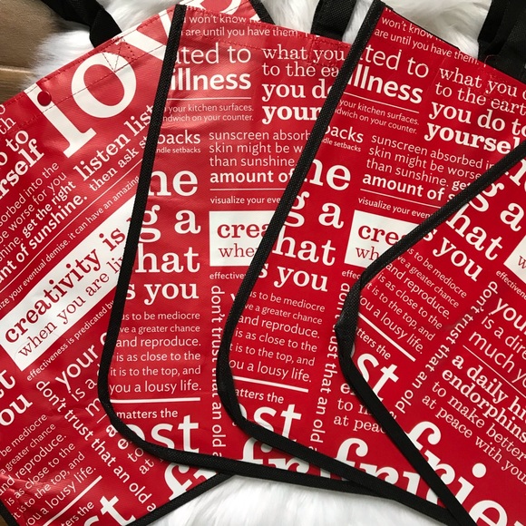 Lululemon reusable shopping totes handbags Red new - Picture 5 of 7